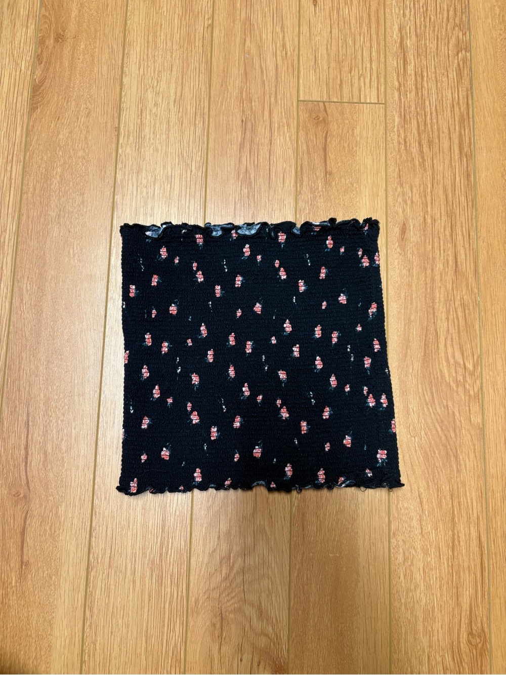 Harlow Black Floral Print Cropped Tube Top